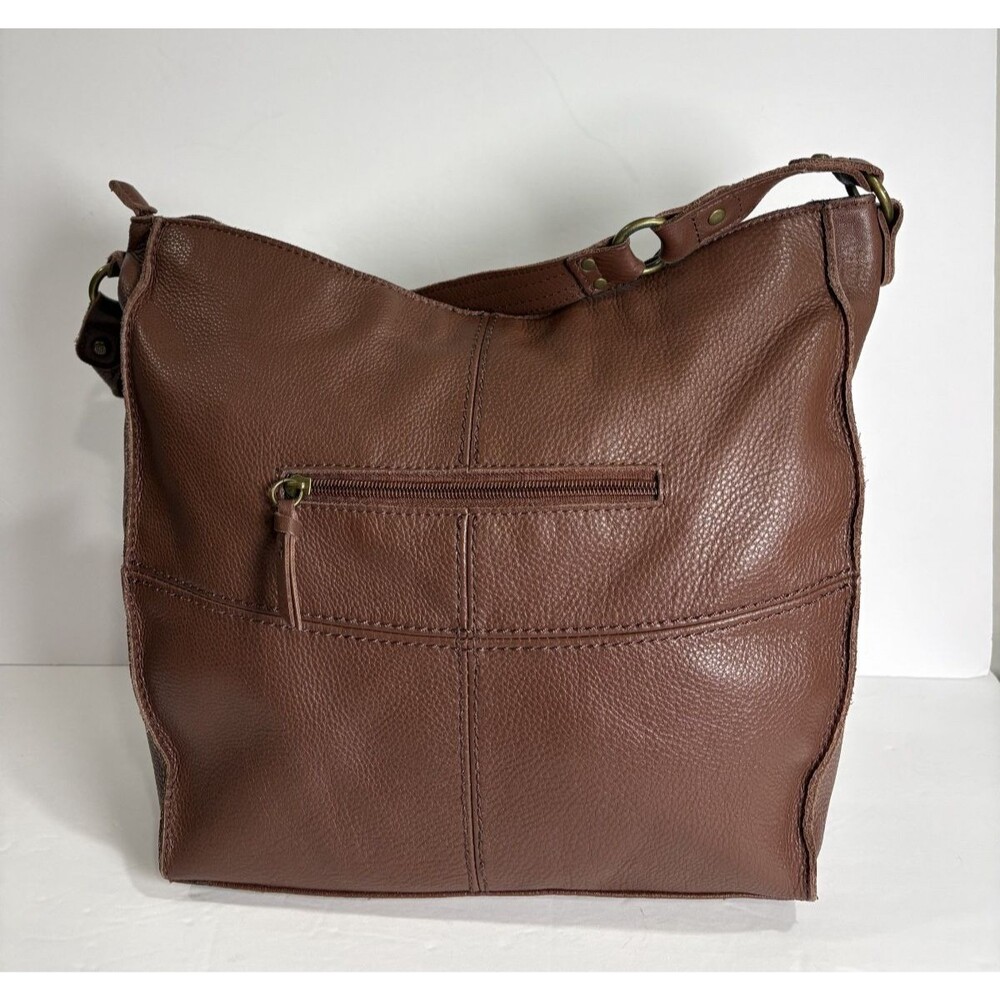 The Sak Silverlake Brown Leather Moto Fringe Hobo Studded Shoulder Bag - Picture 13 of 13